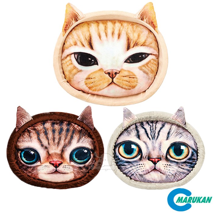★各10個，請備註想要的顏色，若未備註則隨機出貨★＊商品說明＊可愛貓臉寫真印花圖樣，橢圓形適合貓咪愛捲曲的身型。大量棉花填充，舒適柔軟、貓咪最愛。可手洗。＊規格敘述＊規格：W45×D35×H10 CM