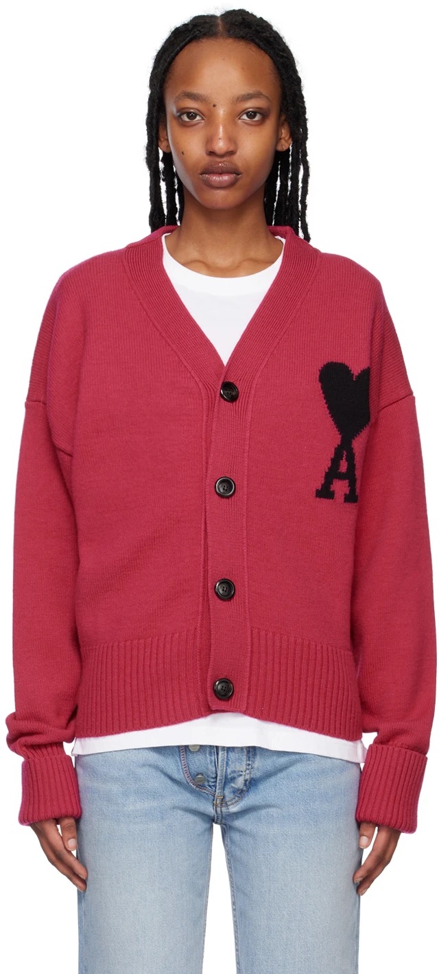 AMI ALEXANDRE MATTIUSSI 粉色 Ami De Coeur 開衫