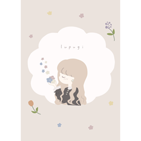 beige / お花と、女の子