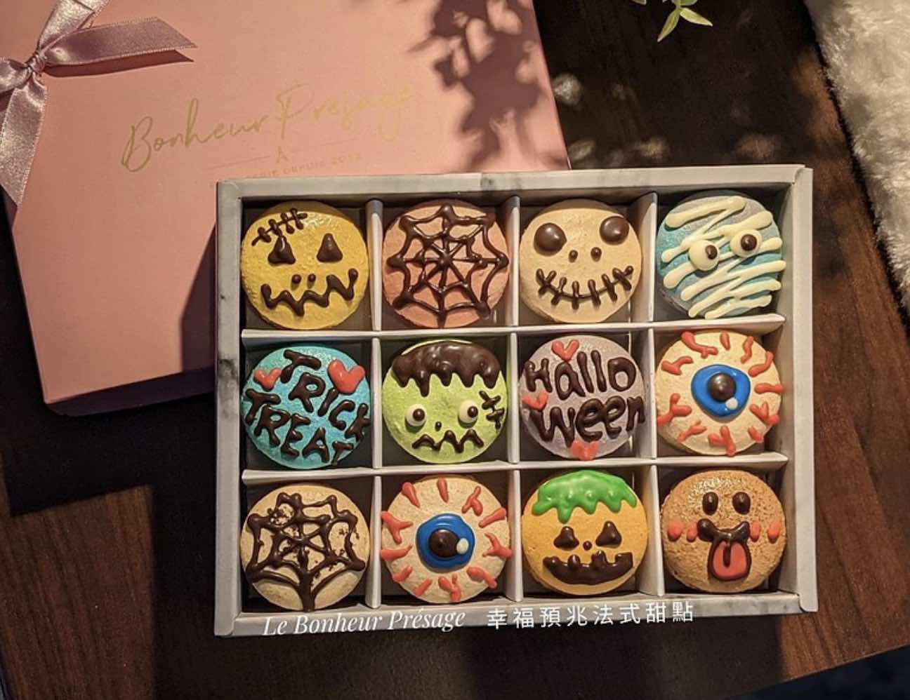 幸福預兆 萬聖節彩繪12法式手工馬卡龍緞帶禮盒提袋