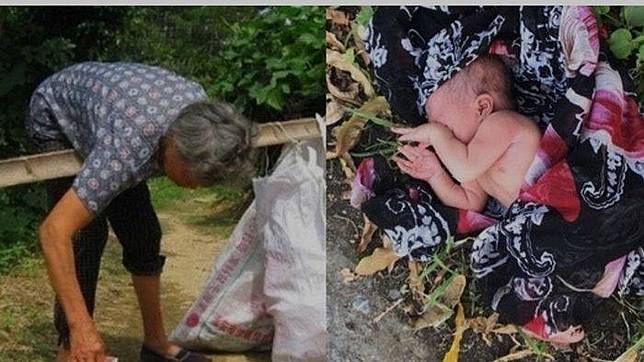 Wanita ini temukan bayi di tempat sampah.