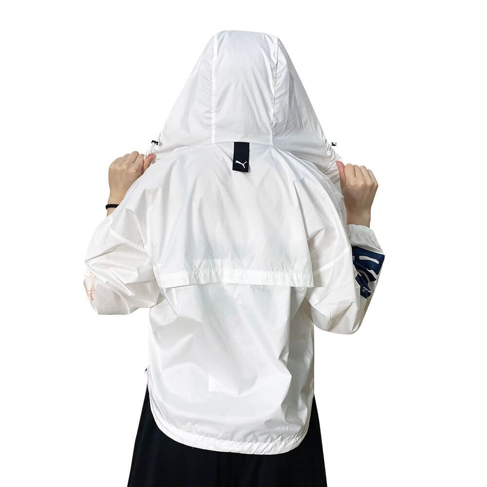 PUMA 基本系列半開襟風衣連帽T恤 女 連帽上衣 白