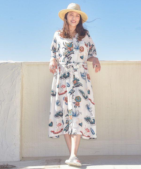 墨西哥 Aloha 襯衫式連衣裙