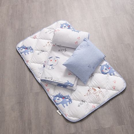 【Leafbaby】台灣製天絲幼兒園專用兒童睡袋三件組-狗狗班