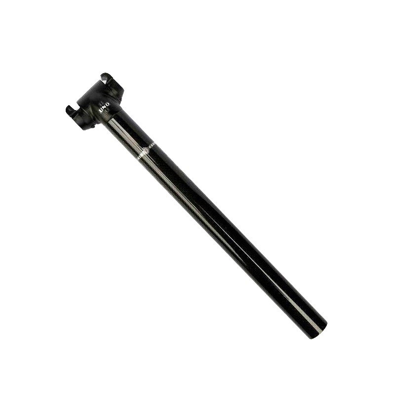 品名：UNO SPC-612N鋁合金座管(27.2mm*350L)品號：0300-3594 顏色：黑色重量：271公克尺寸：27.2(直徑) * 350(長度)mm、後移15mm材質：碳纖維管身 + 