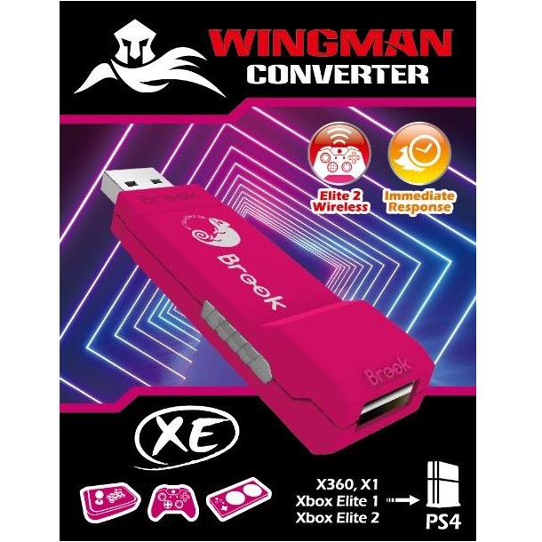 Brook 超級轉接器 Wingman XE★支援在PS4上使用Xbox 360 / Xbox One / Xbox Elite / Xbox Elite Series 2控制器和大搖台。無論有線或無
