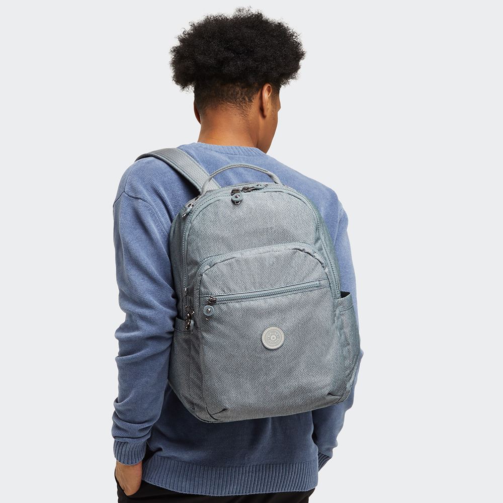 個性淺灰藍機能手提後背包-SEOUL