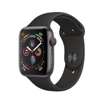 [指定店家最高23%點數回饋]Apple Watch S4 GPS版44MM-灰鋁金屬錶殼搭配黑色運動型錶帶 MU6D2TA/A