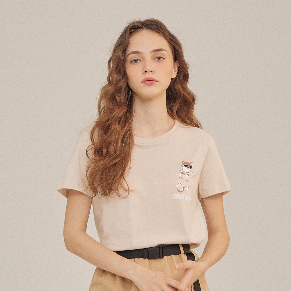 CACO-MIT 曬日光浴柴犬T‧情侶款-女【D2CA042】