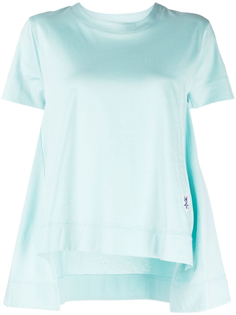 SPORT b. by agnès b. - logo-embroidery asymmetric T-shirt - women - Cotton - 2 - Blue
