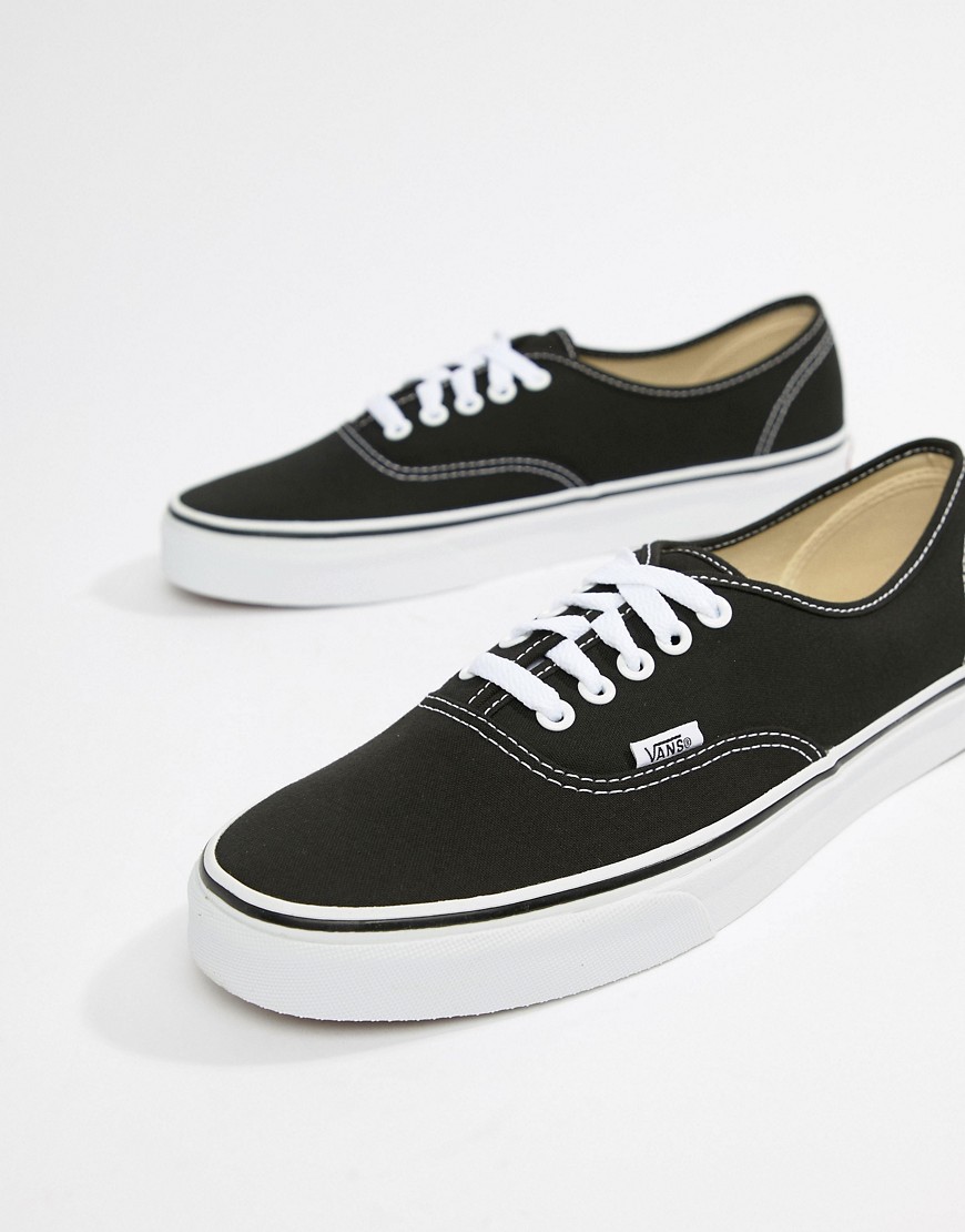 Plimsolls by Vans Supplier code: VEE3BLK Canvas textile Low top lace-up profile Round toe Signature 