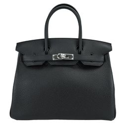 HERMES 愛馬仕BIRKIN TC牛皮柏金包(30CM/黑89/銀釦)