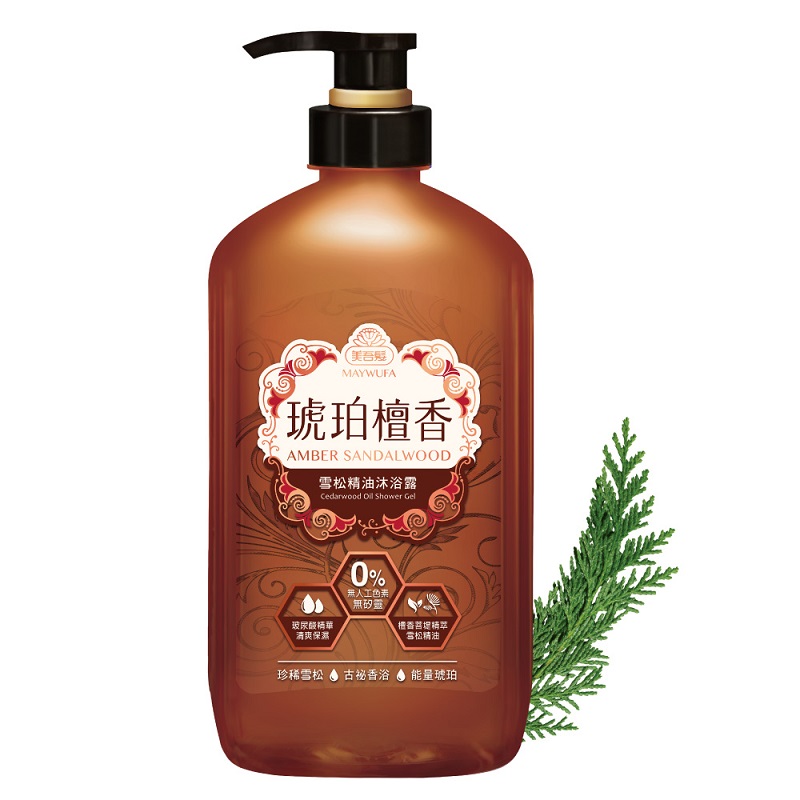 美吾髮琥珀檀香雪松精油沐浴露