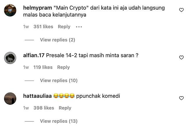 Source: Intagram/wirda_mansur - Komentar Netizen di Postingannya