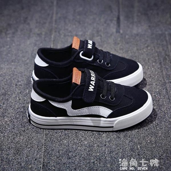 童鞋男童魔術貼女童板鞋中大童運動鞋春秋親子布鞋帆布鞋 海角七號