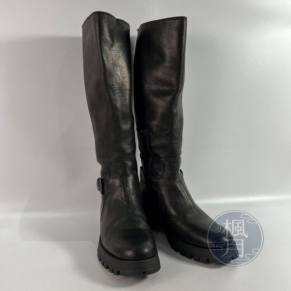 BRAND楓月 PRADA 黑高筒厚底靴 #38.5 精品鞋 高筒鞋 厚底鞋 女鞋 穿搭 搭配 時尚流行