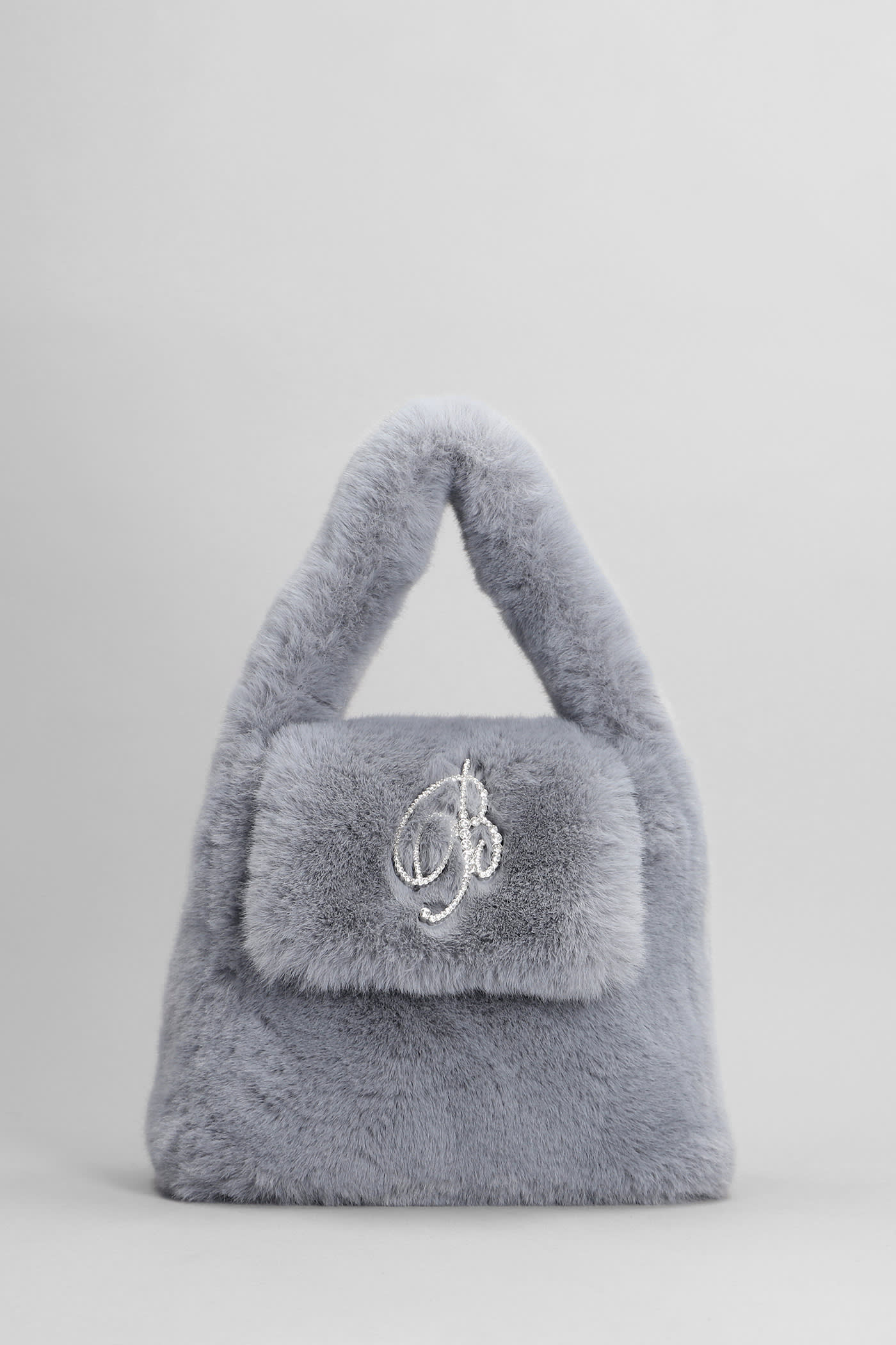 Blumarine Hand Bag In Grey Eco-fur