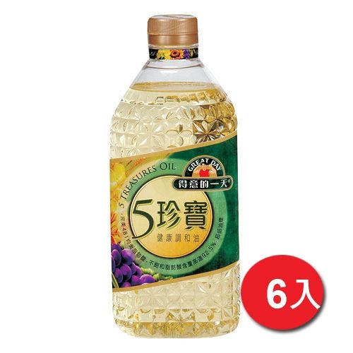 桂格得意的一天五珍寶健康調和油2.4L*6【愛買】