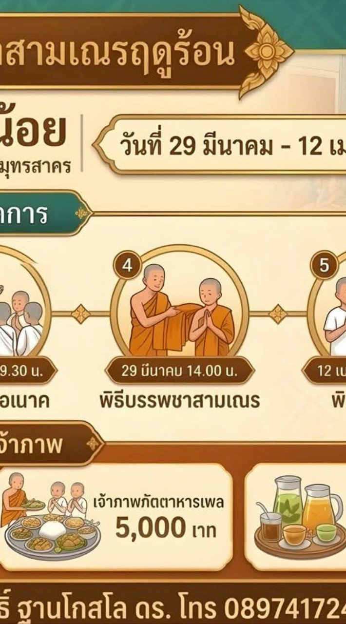 โครงการบรรพชาสามเณรฤดู ๒๕๖๙