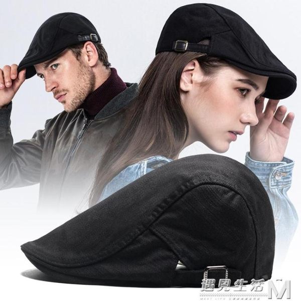 貝雷帽男夏天韓版鴨舌帽百搭黑色潮人帽子女春夏季純色英倫畫家帽 WD 遇見生活