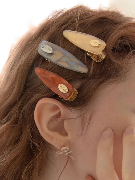 MERRY MOTIVE Pearly Marble Mini Hair Clip