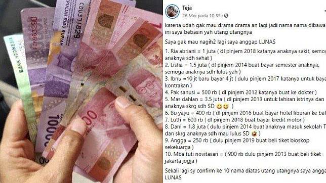 CAPEK MENAGIH Pria Ini Ikhlaskan Utang 10 Temannya Bahkan Mendoakan Mereka, Unggahan Curhatnya Viral