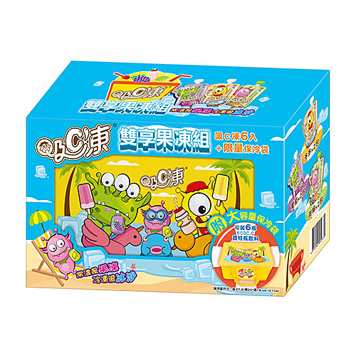 ★ 內含吸C凍可口葡萄、清爽甜檸及乳酸多新口味，三種口味一次擁有！還有吸Ｃ凍專屬保冷袋，出遊帶著走