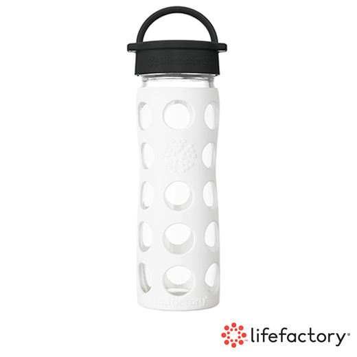 【Lifefactory】玻璃水瓶平口475ml-白色