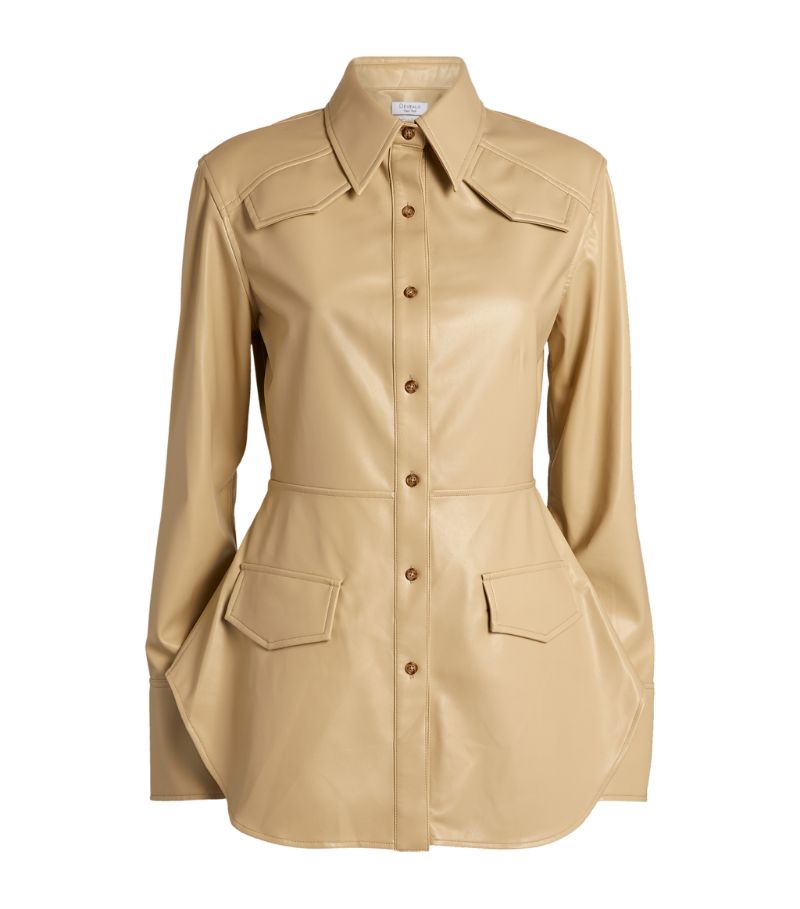 Masterfully replicating the appearance of smooth leather, the Sierra shirt from Deveaux is crafted f