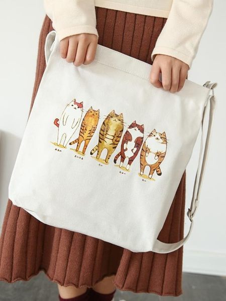 大容量購物袋 帆布包女學生原宿ulzzang小清新文藝單肩手提袋 艾莎嚴選