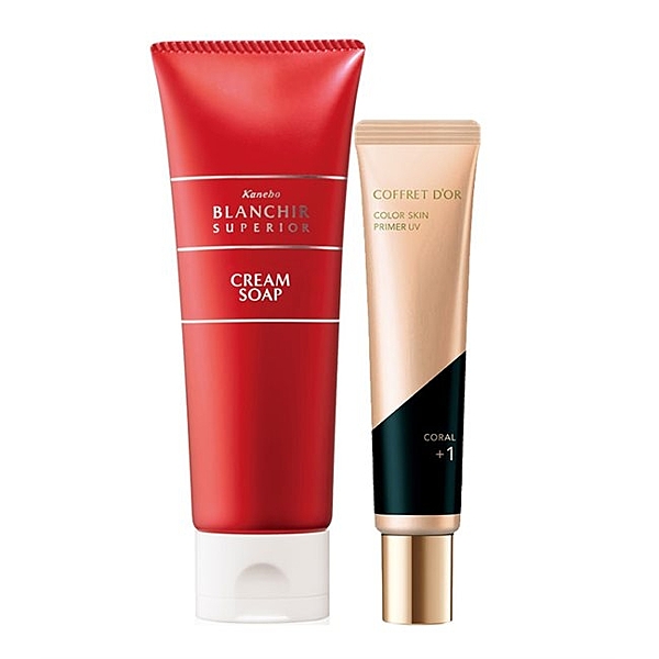 KANEBO 佳麗寶 週年慶 百變完美底妝組 04 CORAL 1組 飾底乳 洗顏皂霜