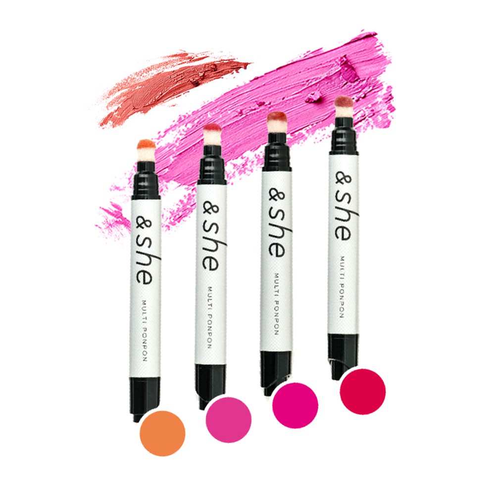 &she 腮紅、唇蜜兩用粉撲(有4種顏色可選擇-橘子果醬/草莓泡泡糖/lady berry/熱巧克力)