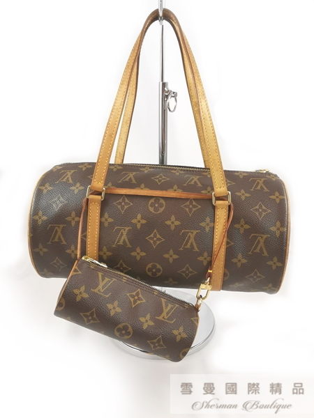 《雪曼國際精品》專櫃正品~Louis Vuitton LV Mongoram 圓筒子母包 8.5成 新~出清價