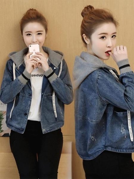 牛仔外套 正韓上衣連帽小清新牛仔短外套女裝寬鬆百搭學生潮