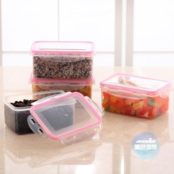 冰箱收納盒 家庭收納整理塑料保鮮盒微波爐飯盒冰箱長方形中號食品便當盒 4色