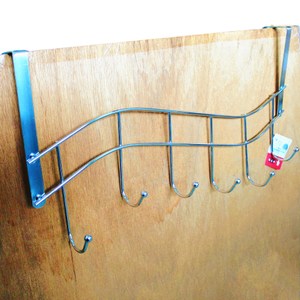 ▲可收納包包/帽子/絲巾/領帶/皮帶等配件 ▲適用於門框厚度4cm以內 ▲鐵材鍍鉻材質堅固耐用