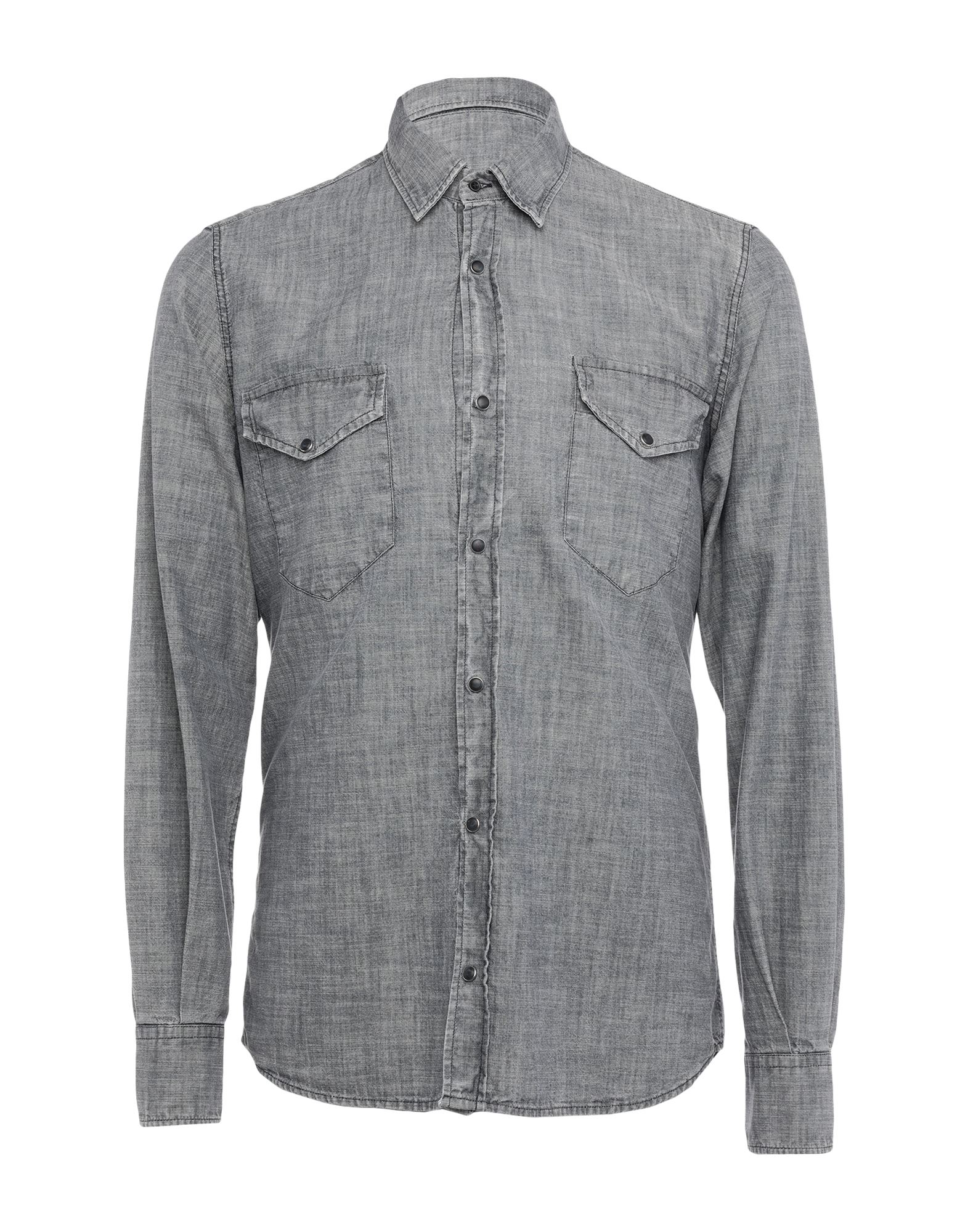 plain weave, no appliqués, solid color, front closure, snap buttons fastening, long sleeves, classic