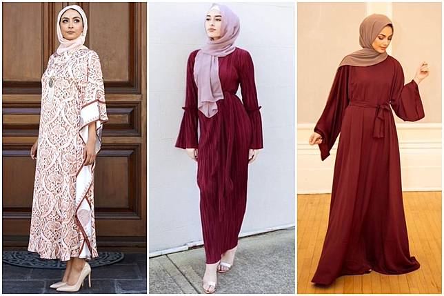 7 Gaya Ootd Kaftan Dan Hijab Maroon Yang Jadi Tren Warna Lebaran 2020 Womantalk Com Line Today