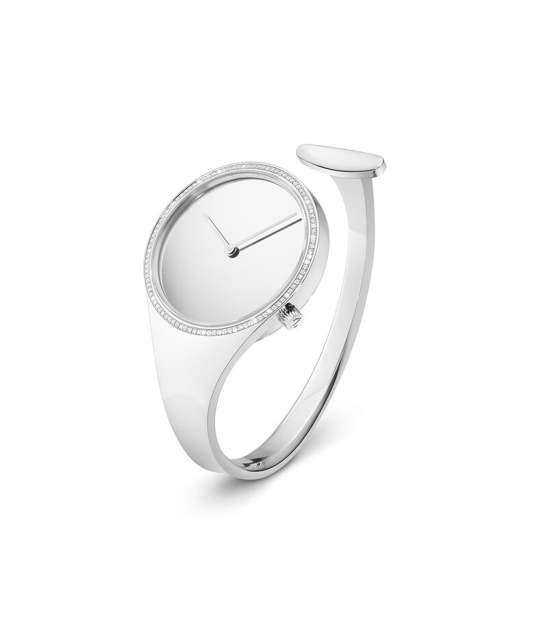 Georg Jensen 喬治傑生 Vivianna系列手鐲手錶，錶徑34 mm，精鋼鑲嵌鑽石，售價NT110,500