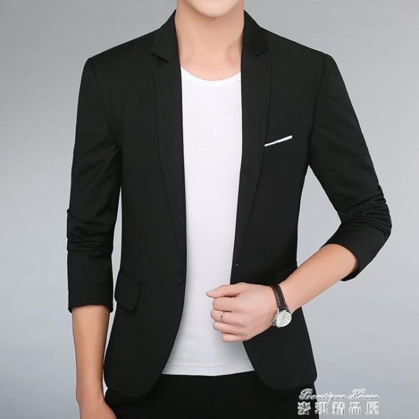 春夏薄款青年西裝商務休閒男士西服單上衣韓版職業裝伴郎外套正裝現貨清倉7-2