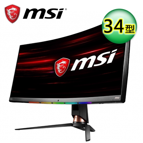 VA曲面電競+144Hz品名 / 規格：【MSI 微星】Optix MPG341CQR 34型 1800R VA曲面電競螢幕 【贈USB隨身燈】特色：1800R 曲面窄邊框廣視角 / VESA認證 D