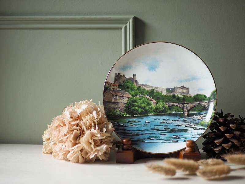 英國古董紀念裝飾盤 Richmond Castle 品牌Royal Stafford