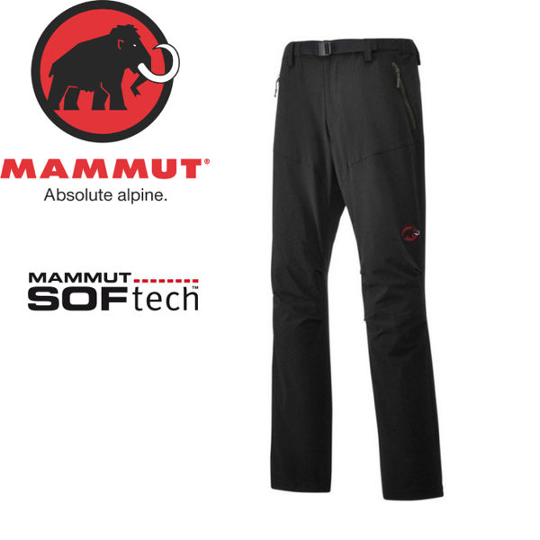 【MAMMUT SOFtech TREKKERS Pants 男長褲《黑》】1020-09760-0001/長毛象/快乾軟殼/運動褲★滿額送