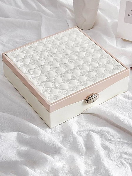 首飾盒收納大容量耳釘收納盒小雙層多功能飾品盒珠寶收納盒整理盒