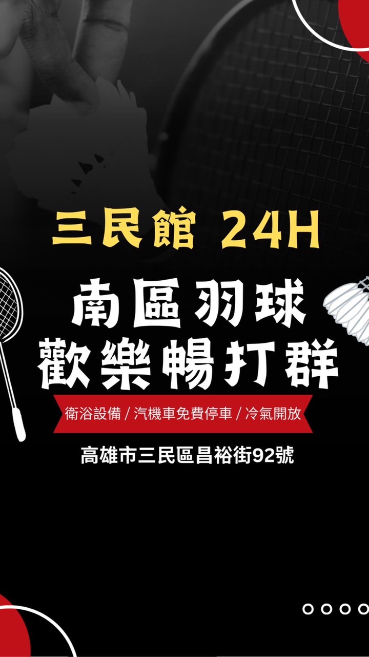 南區羽球 三民館  暢打團🏸