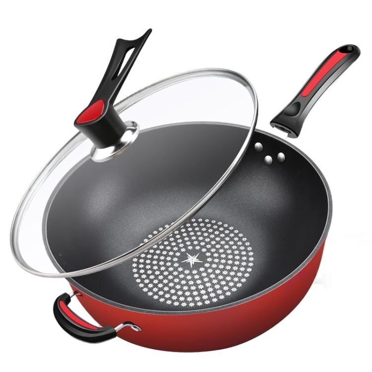 炒鍋不黏鍋鐵鍋家用炒菜鍋電磁爐專用不沾平底鍋具煤氣灶適用通用