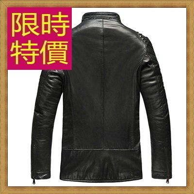 真皮皮衣 羊皮夾克-立領修身時尚男機車外套62u13【義大利進口】【米蘭精品】
