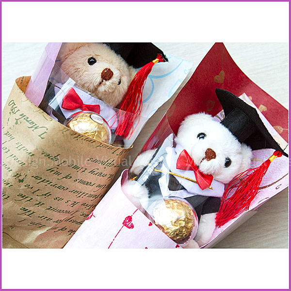 學校畢業典禮/畢業禮物/畢業紀念/拍照小熊花束/送小朋友/送同學/活動禮贈品幸福朵朵