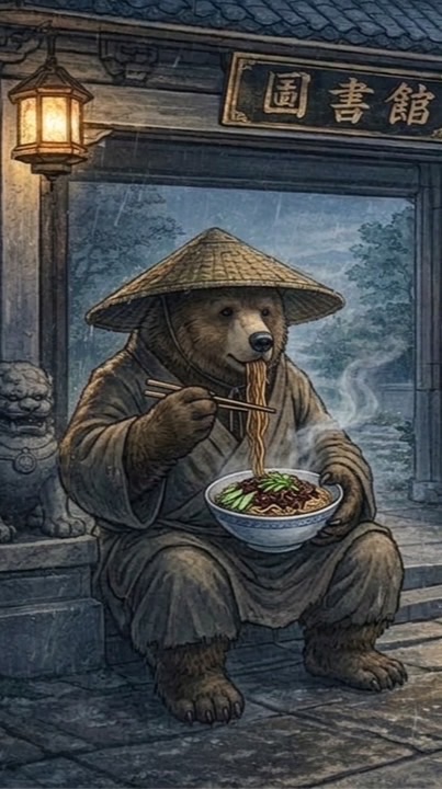 孤舟簑立熊 獨吃炸醬麵