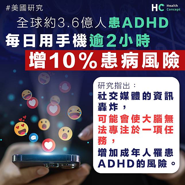 【美國研究】全球約3.6億人患ADHD 日用手機逾2小時增10%患病風險